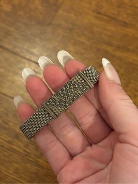 JUDITH JACK STERLING SILVER MESH MARCASITE STRETCH BRACELET